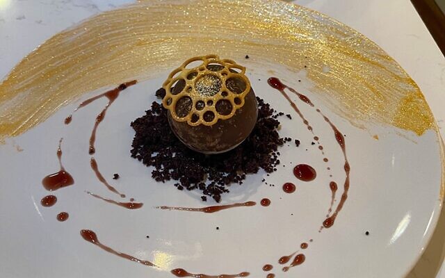 Chefs like to surprise with dessert - like this yummy chocolate preparation.