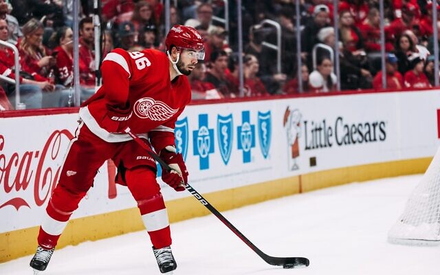 Currently in his fifth season in the NHL, Detroit Red Wings defenseman Jake Walman is one of many Jewish players having a profound impact on the league this winter // Photo Credit: Allison Farrand/Detroit Red Wings