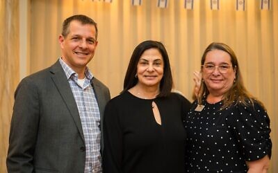 Honoree Angie Weiland (middle) poses with Beit Issie Shapiro Executive Director Ahmir Lerner and East Coast Director Aviva Zeltzer-Zubida // Photo Credit: Jenni Girtman