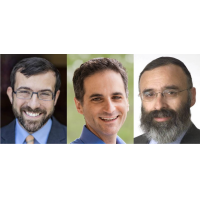 (From left) Rabbi Ari Kaiman; Rabbi Natan Trief; Senior Rabbi Yossi New