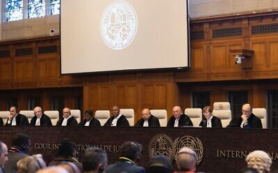 The International Court of Justice (ICJ) delivers an order on South Africa's genocide case against Israel in The Hague, Jan. 26, 2024 // Photo Credit: Michel Porro/Getty Images/JTA