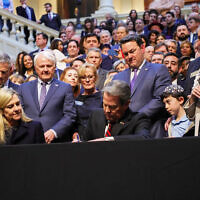 Governor Brian Kemp signed HB 30, the Antisemitism Bill, into legislation // Photo Courtesy of Facebook