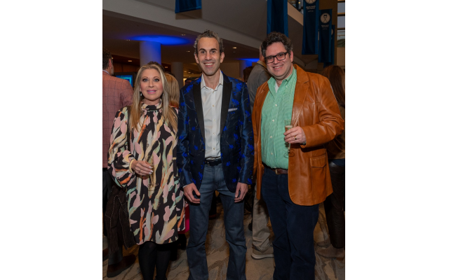 Holly Firfer, who introduced “Irina’s Vow,” chatted with Greg Kaufman, and Ryan Posner. Kaufman got his satin jacket in Las Vegas for the event.