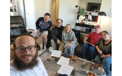 The inaugural Torah study class in Barrow County featured five students, including County Commissioner Alex Ward, who hosted the class in his home.