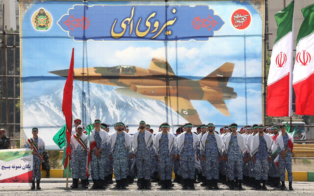 Illustrative: Iranian soldiers take part in a military parade during a ceremony marking the country's annual army day in Tehran on April 17, 2024 // Atta Kenare / AFP