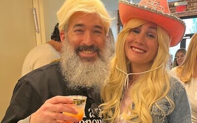 Rabbi Eliyahu and Dena Schusterman celebrated Purim as Ken and Barbie.