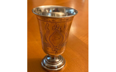 Kevin Metzger’s grandmother recovered this kiddish cup after the war.