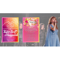 A Jewish mother and an illustrator have teamed up to create an unofficial Taylor Swift haggadah for Passover this year // Image Courtesy Shelley Atlas Serber, Wikimedia. Design by Jackie Hajdenberg/JTA