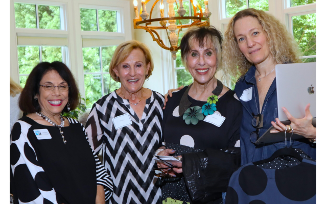 Jackie Miron poses with Ilene Grant, Joni Barocas, and Yael Edelist who flew in from New York City// Photo Credit: Bruce Miron