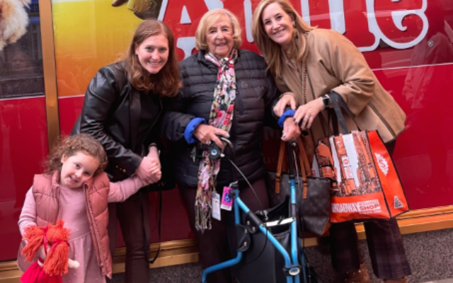 Bunny Maron (center) and the three generations of her family attended “Annie" at the Fox Theater earlier this year.