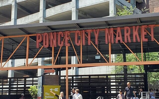 Ponce City Market is a popular destination featuring food, shopping, and entertainment, accessible from the Eastside Trail.