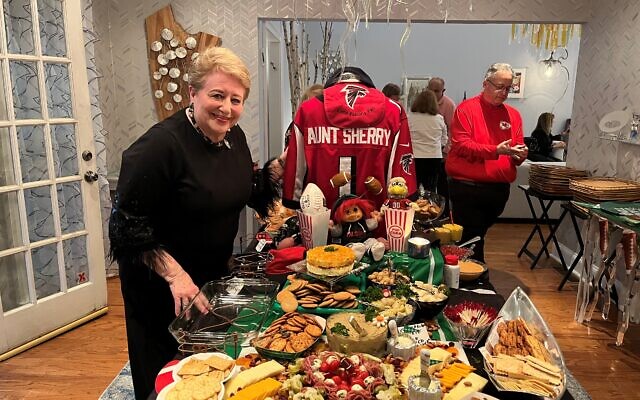 As a Falcons fan, Habif stores football décor and decorated the buffet.