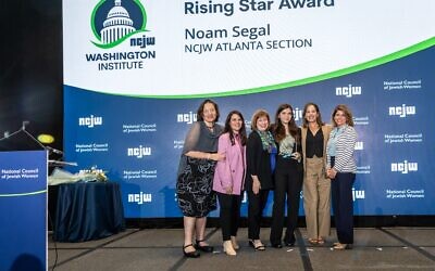 (From left) Ellen Buchman, Sheila Katz, Stacey Hader Epstein, Noam Segal, Susan Gordon, and Laura Monn Ginsburg