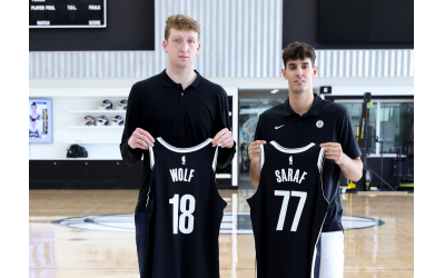 For the first time since 2006, two Jewish players were selected in the same NBA Draft, as Danny Wolf and Ben Saraf both went to the Brooklyn Nets in the late first round // Photo Credit: Brooklyn Nets