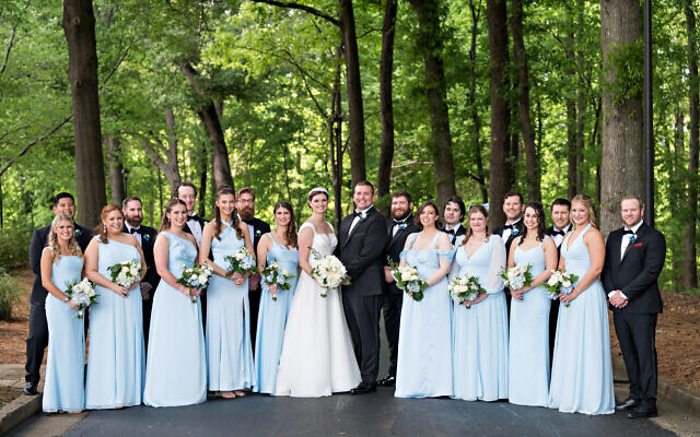 The wedding party: Hannah Swann, Kyle Berdugo, Shelby Fishman, Cody Blackstone, Anna Eckstein, Michael Newell, Sarah Parker, Mark Olmscheid, Alexandra Bull, Lydia Foust, Chris Foust, Cullen Gallimore, Grace Huffman, Jacob Huffman, Jacqueline Morris, Thomas Scheffer, Samantha Freedman, Stephan Dombrowski, Jamie Sindlinger, Kerry Wiant