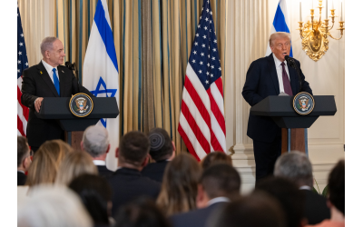 President Donald Trump gives opening remarks during a press conference with Israeli Prime Minister Benjamin Netanyahu in the State Dining Room of the White House in Washington, D.C. on Sept. 29, 2025 // Photo Credit: Nathan Posner for the AJT President Donald Trump gives opening remarks during a press conference with Israeli Prime Minister Benjamin Netanyahu in the State Dining Room of the White House in Washington, D.C. on Sept. 29, 2025 // Photo Credit: Nathan Posner for the AJT