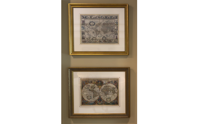 Alan collects original antiquarian maps from the 1600’s to 1700’s. He acquired these in New York City. Alan collects original antiquarian maps from the 1600’s to 1700’s. He acquired these in New York City.