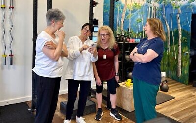 Stronger Now regular clients (from left) Roz Mauro, Barbara Mays, Lana Krebs, and Jill Macmillan enjoy the community.