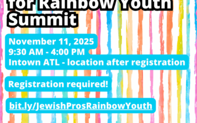 SOJOURN will host a Rainbow Youth Summit on Nov. 11 for professionals who work with youth in Jewish settings.