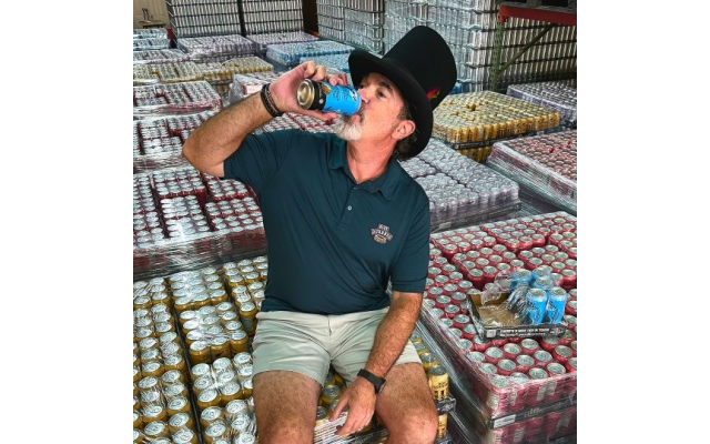 Jonathan Silver takes a break on the Blue Durango Iced Tea production line.