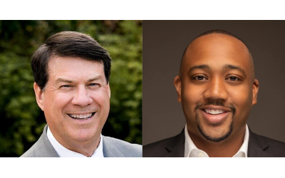 Sandy Springs Mayor Rusty Paul (left) received 43 percent of the vote in the Nov. 4 election. Dontaye Carter (right) will face  Paul in a runoff on Dec. 2 // Photo Credit: DontayeCarter.com
