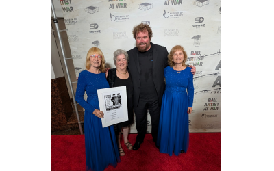 Clila Bau, Lee Tanenbaum, director Sean McNamara, and Hadasa Bau at the Los Angeles premiere of “Bau, Artist at War,” at the Museum of Tolerance on Sept. 21.