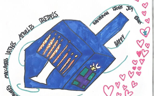 Hadley Bier
Parents: Sara Bier
Age: 9
Artwork Title: Hearts for Hanukkah