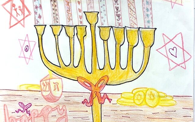 Isabel Lincoln
Parents: Stefanie Lincoln
Age: 13
Artwork Title: Happy Hanukkah