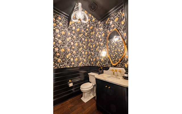 Liz advises that a powder room is a smart place to take a risk. This vintage look is rooted in ship lap.   