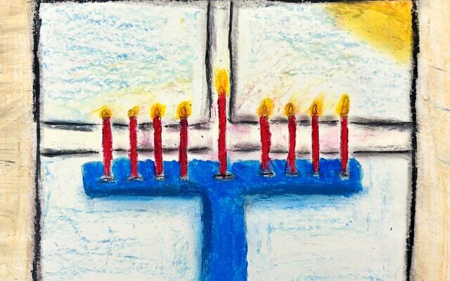 Madeline Burke
Parents: Judy and Brandon Berk
Age: 13
Artwork Title: Hanukkah Window