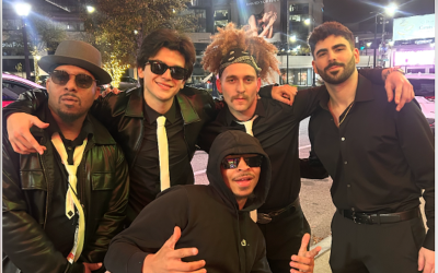 Pictured are Mad Mike, drummer and keyboard; Ian Maman, lead vocalist; Caleb Faulk, keyboard; Jacob Botnick, rhythm guitar; and Info Black; not pictured are Sam Baylin, lead guitar, and Vaugn Lemonius, bass guitar // All photos by Tessa Scharff