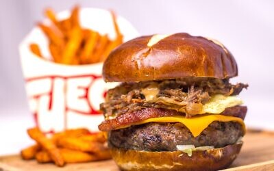 The Fuego Burger is alongside the new packaging.