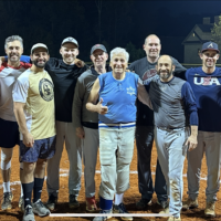 After 55 years and 100 seasons in the MJCCA Modified Fast Pitch Softball League, Gene Benator (center) has finally decided to leave the diamond — as a player // Photo Credit: Josh Tolchin