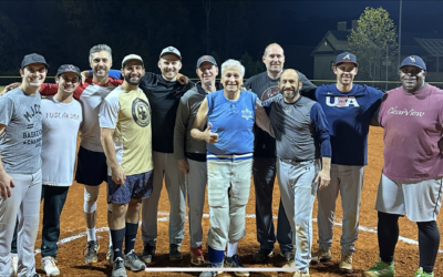 After 55 years and 100 seasons in the MJCCA Modified Fast Pitch Softball League, Gene Benator (center) has finally decided to leave the diamond — as a player // Photo Credit: Josh Tolchin