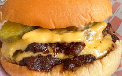 NFA’s award-winning burger consists of two crisp smashed patties on a soft potato bun.