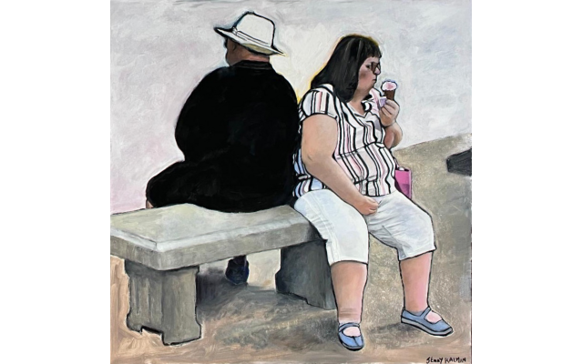 Kalmin captured this street scene, entitled “Communication,” which won Best of the Best at the Dunwoody Fine Arts show.