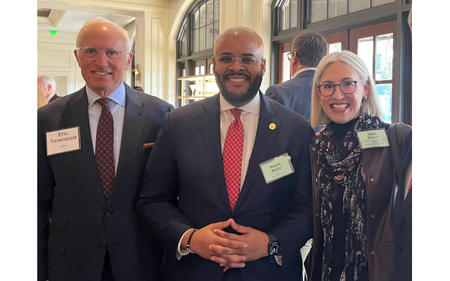 Past Coalition President Eric Tanenblatt poses with City Council member, Wayne Martin, and Secretary of State candidate Dana Barrett. Past Coalition President Eric Tanenblatt poses with City Council member, Wayne Martin, and Secretary of State candidate Dana Barrett.