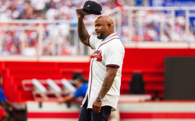 Former Braves center fielder Andruw Jones, pictured above saluting fans during last summer’s MLB All-Star Game, will be the franchise’s latest Hall of Famer when he is inducted in Cooperstown this July // Credit: Atlanta Braves social media
