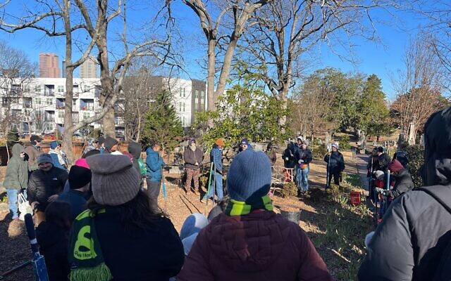Volunteers take part in a ceremonial tree planting at Oakland Cemetery as part of MLK Weekend of Service. Volunteers take part in a ceremonial tree planting at Oakland Cemetery as part of MLK Weekend of Service.
