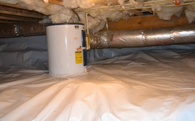 This water heater in the crawl space is unprotected. This water heater in the crawl space is unprotected.