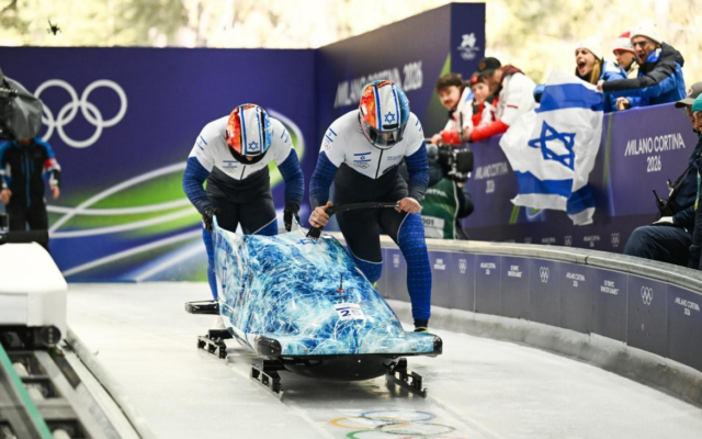 The two-man bobsled team of Adam Edelman and Menachem Chen represented Israel in a sport in which the country previously had no Olympic history // Team Israel social media