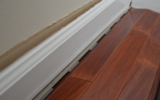 Baseboard movement due to moisture intrusion