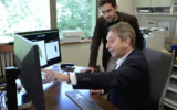 Dr. Ami Klin (foreground), director of the Marcus Autism Center, is the lead researcher for the new study on profound autism.