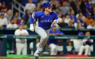 Playing in his first WBC, San Francisco Giants outfielder Harrison Bader went deep against Venezuela in Israel’s tournament opener // Photo Credit Kelly Gavin/WBCI/MLB Photos via Getty Images