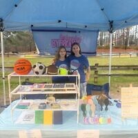 Brooke Bluestein and Sarah Seigel pictured at Brook Run Park for the debut of Brooke’s business, Bedazzled by Brooke!
