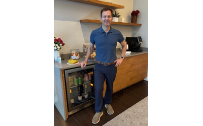 Spencer Rosen, owner of The Art of Touch, pictured at one of the studio’s hospitality areas.
