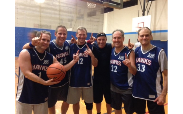 In spring 2015, Barry Benator (far right) was a proud member of the JCC 40+ men’s basketball league championship team. Eleven years later, Benator has finally decided to retire and focus his attention on pickleball // Photo Credit: Barry Benator
