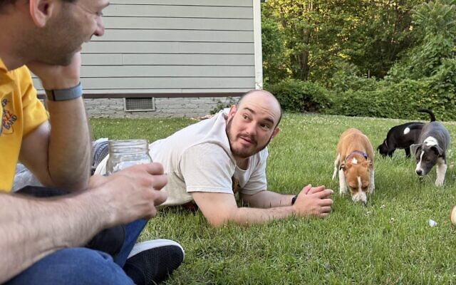 The puppy cuddle party was organized with Giant Paws and One Paw at a Time rescue organizations.