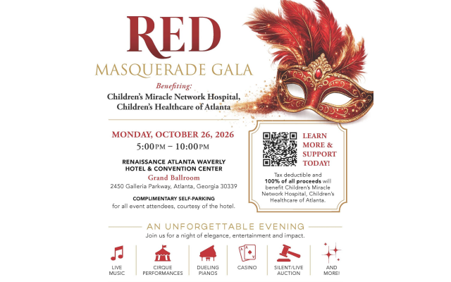 Metro Atlanta community unites to benefit Children’s Healthcare of Atlanta at RED Masquerade Gala.