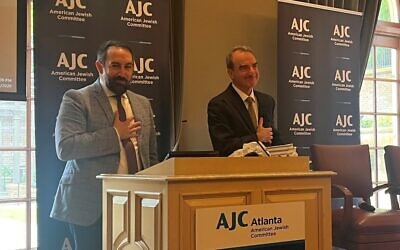 (From left) AJC Regional Director Dov Wilker and AJC chief policy and political affairs officer Jason Isaacson.